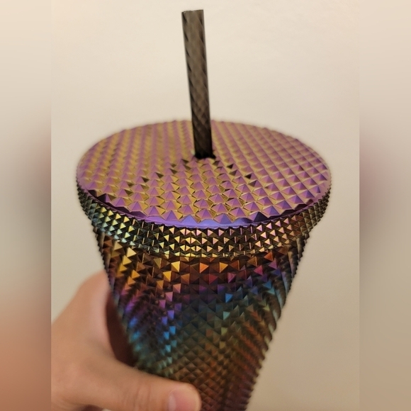 NWT Starbucks 2023 Oil Slick Studded Venti Tumbler Cup - Picture 2 of 5